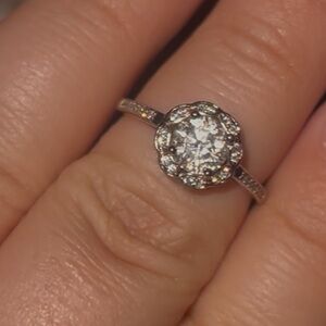 Adjustable Sterling Silver Moissanite Diamond Ring